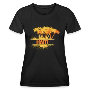 Haiti - Frauen Funktions-T-Shirt - Schwarz - Vorne - AI Model Female 172 light (172cm)