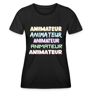 Animateur als Job - Frauen Funktions-T-Shirt - Schwarz - Vorne - AI Model Female 172 light (172cm)