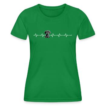 Dachshund Dachshund Dachshund Viennese Heartbeat Pulse - Women's Functional T-Shirt - kelly green - Front - AI Model Female 172 dark (172cm)