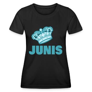 Geschenk für Junis - Frauen Funktions-T-Shirt - Schwarz - Vorne - AI Model Female 172 light (172cm)