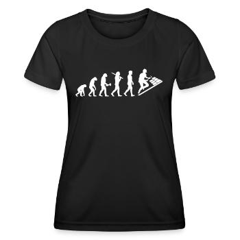 Dachdecker Dachklempner Evolution Geschenk - Frauen Funktions-T-Shirt - Schwarz - Vorne - AI Model Female 172 light (172cm)