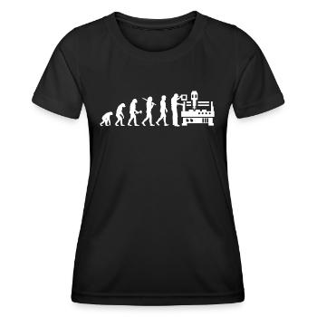 Zerspanungsmechaniker Dreher Fräser Evolution - Frauen Funktions-T-Shirt - Schwarz - Vorne - AI Model Female 172 light (172cm)