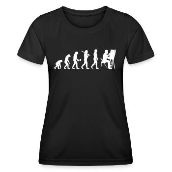 Technischer Zeichner Bauzeichner Evolution - Frauen Funktions-T-Shirt - Schwarz - Vorne - AI Model Female 172 light (172cm)