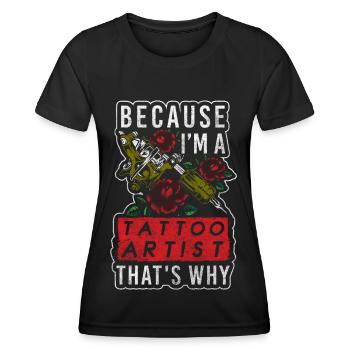 Tatouage Tatouage Encre Art - T-shirt sport Femme - noir - Devant - AI Model Female 172 light (172cm)