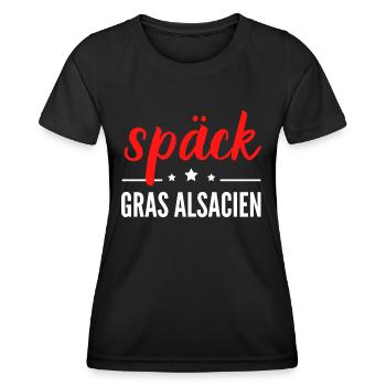 späck gras alsacien - T-shirt sport Femme - noir - Devant - AI Model Female 172 light (172cm)