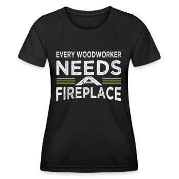 felling forestry best woodworker chop wood - Frauen Funktions-T-Shirt - Schwarz - Vorne - AI Model Female 172 light (172cm)