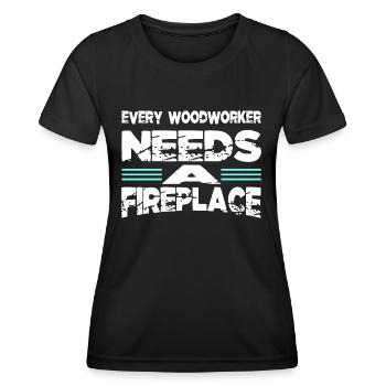 americas sexy carpenter tshirts badge carpentry - Women's Functional T-Shirt - black - Front - AI Model Female 172 light (172cm)