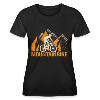 Lieblingstier = Mountainbike - MTB Mountainbike - Frauen Funktions-T-Shirt - Schwarz - Vorne - AI Model Female 172 light (172cm)