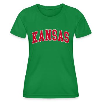 Kansas red white - Women's Functional T-Shirt - kelly green - Front - AI Model Female 172 dark (172cm)
