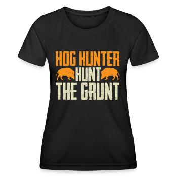 Chasse au sanglier chasseur sanglier - T-shirt sport Femme - noir - Devant - AI Model Female 172 light (172cm)
