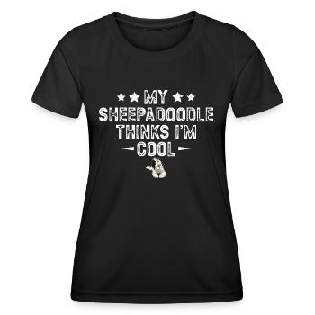Sheepadoodle Doodle Dog - Women's Functional T-Shirt - black - Front - AI Model Female 172 light (172cm)