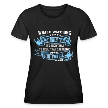 Meeressäuger für Orca-Beobachtung und Buckelwal - Frauen Funktions-T-Shirt - Schwarz - Vorne - AI Model Female 172 light (172cm)