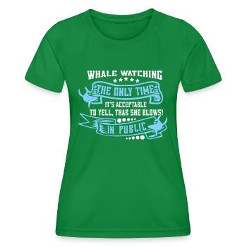 Mammifères marins pour l’observation des orques et des baleines à bosse - T-shirt sport Femme - vert - Devant - AI Model Female 172 dark (172cm)