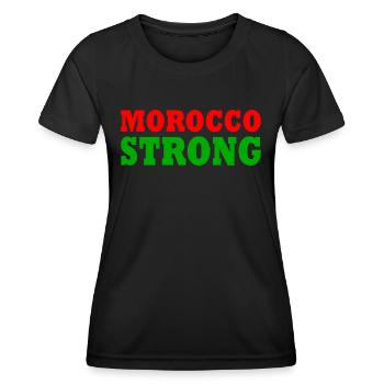 Morocco strong - T-shirt sport Femme - noir - Devant - AI Model Female 172 light (172cm)