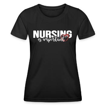 Krankenschwester Intensiv-Pflege Nurse Pflegepool - Frauen Funktions-T-Shirt - Schwarz - Vorne - AI Model Female 172 light (172cm)
