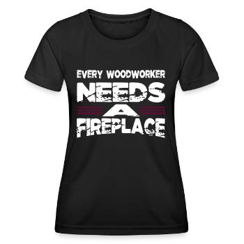 birthday geek arboriculturist woodcutter - Women's Functional T-Shirt - black - Front - AI Model Female 172 light (172cm)