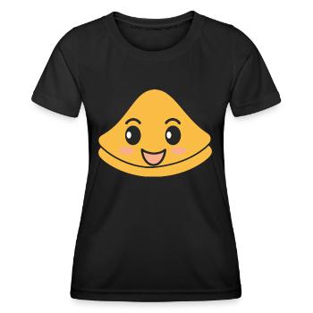 Crêpes Bretagne humour crêpe - T-shirt sport Femme - noir - Devant - AI Model Female 172 light (172cm)