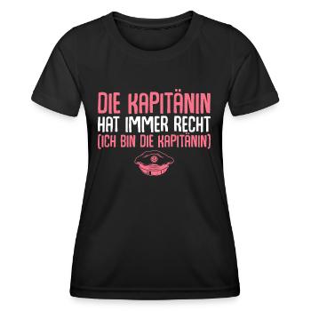 Seglerin Bootsführerschein bestanden Kapitänin - Frauen Funktions-T-Shirt - Schwarz - Vorne - AI Model Female 172 light (172cm)