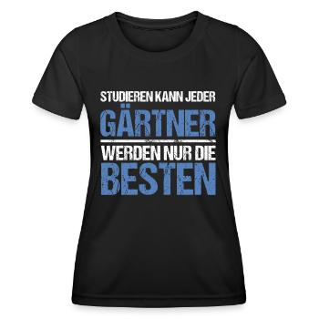 Studieren kann jeder - Gärtner Edition - Frauen Funktions-T-Shirt - Schwarz - Vorne - AI Model Female 172 light (172cm)