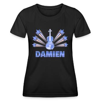 Cadeau pour Damien - T-shirt sport Femme - noir - Devant - AI Model Female 172 light (172cm)