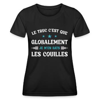 Die Sache ist die, dass es mir egal ist - Frauen Funktions-T-Shirt - Schwarz - Vorne - AI Model Female 172 light (172cm)
