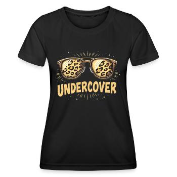 Discours d’infiltration - Costume drôle avec Sun Bril - T-shirt sport Femme - noir - Devant - AI Model Female 172 light (172cm)