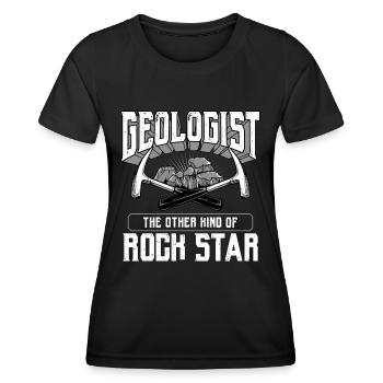 Géologie Géologie Géologues Géosciences pierres - T-shirt sport Femme - noir - Devant - AI Model Female 172 light (172cm)