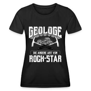 Geologie Geologe Geologin Geowissenschaften Steine - Frauen Funktions-T-Shirt - Schwarz - Vorne - AI Model Female 172 light (172cm)