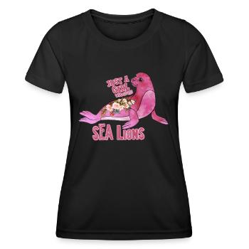 Ocean Sublimation - Women's Functional T-Shirt - black - Front - AI Model Female 172 light (172cm)