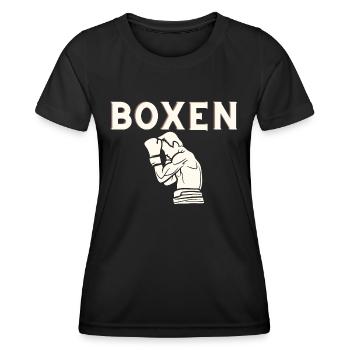 Boxen - Frauen Funktions-T-Shirt - Schwarz - Vorne - AI Model Female 172 light (172cm)