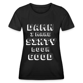 60th birthday - Women's Functional T-Shirt - black - Front - AI Model Female 172 light (172cm)
