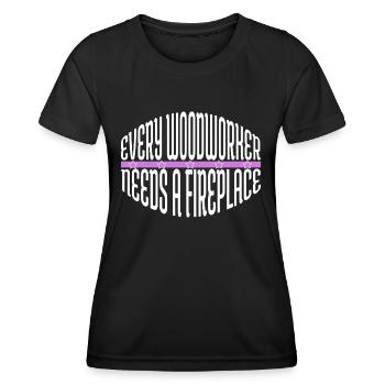 tools chainsaw grab carpenter girl tshirts - Women's Functional T-Shirt - black - Front - AI Model Female 172 light (172cm)
