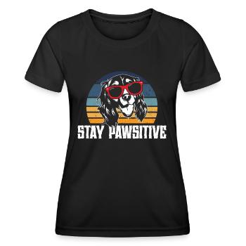 English Springer Spaniel Dog - Women's Functional T-Shirt - black - Front - AI Model Female 172 light (172cm)