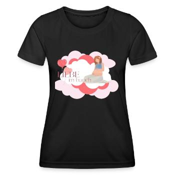 T Shirt schwanger Liebe im Bauch - Frauen Funktions-T-Shirt - Schwarz - Vorne - AI Model Female 172 light (172cm)