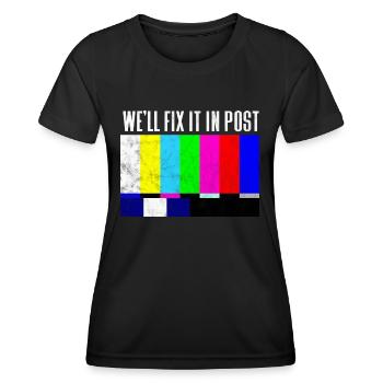 We'll fix it in post - Women's Functional T-Shirt - black - Front - AI Model Female 172 light (172cm)