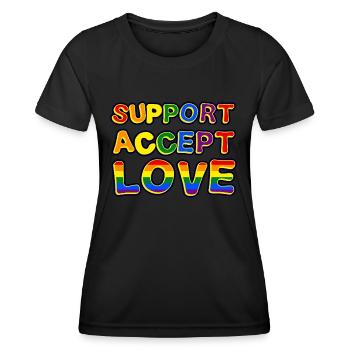 LGBT Support Accept Love - Women's Functional T-Shirt - black - Front - AI Model Female 172 light (172cm)