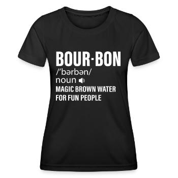 Bour-bon Magic Brown Water For Fun People Drinking - Frauen Funktions-T-Shirt - Schwarz - Vorne - AI Model Female 172 light (172cm)