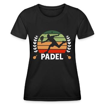 Padel Tennis Paddel Paddelball Padel Plattform - Frauen Funktions-T-Shirt - Schwarz - Vorne - AI Model Female 172 light (172cm)