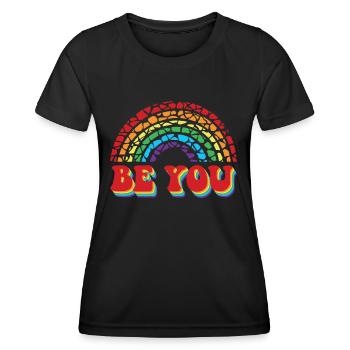 LGBTQ Be You Gay Pride LGBT Ally Rainbow Flag - T-shirt sport Femme - noir - Devant - AI Model Female 172 light (172cm)