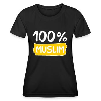 100% Muslim - Muslime - Islam - Frauen Funktions-T-Shirt - Schwarz - Vorne - AI Model Female 172 light (172cm)