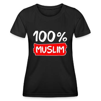 100% Muslim - Muslime - Islam - Frauen Funktions-T-Shirt - Schwarz - Vorne - AI Model Female 172 light (172cm)