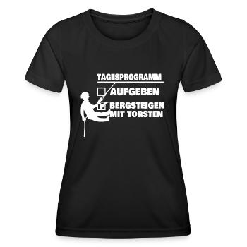 Bergsteigen torsten - Frauen Funktions-T-Shirt - Schwarz - Vorne - AI Model Female 172 light (172cm)