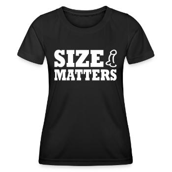 Penis size matters - Frauen Funktions-T-Shirt - Schwarz - Vorne - AI Model Female 172 light (172cm)
