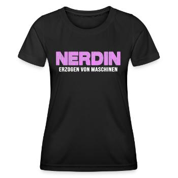 nerd coder server gamer nerdin online nerd-girl - Frauen Funktions-T-Shirt - Schwarz - Vorne - AI Model Female 172 light (172cm)