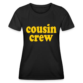 Cousin crew - Frauen Funktions-T-Shirt - Schwarz - Vorne - AI Model Female 172 light (172cm)