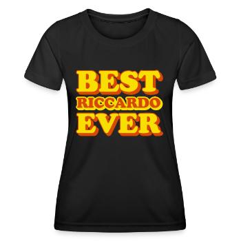 Riccardo Prénom Drôle Cadeau - T-shirt sport Femme - noir - Devant - AI Model Female 172 light (172cm)