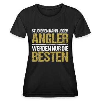 Anyone can study - Angler Edition - Women's Functional T-Shirt - black - Front - AI Model Female 172 light (172cm)