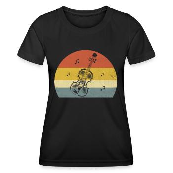 Rétro Violon Instrument Violoniste Violon Violon - T-shirt sport Femme - noir - Devant - AI Model Female 172 light (172cm)