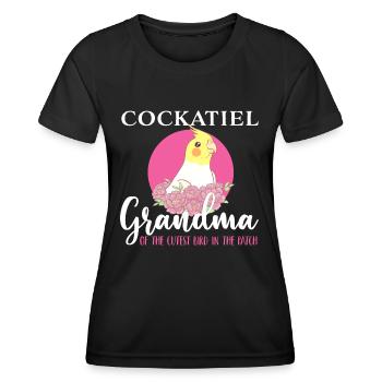 Nymphensittich Oma Besitzer Nymphensittich - Frauen Funktions-T-Shirt - Schwarz - Vorne - AI Model Female 172 light (172cm)