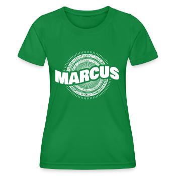 Gift idea Marcus - Women's Functional T-Shirt - kelly green - Front - AI Model Female 172 dark (172cm)